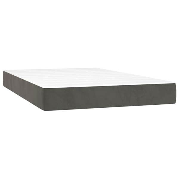 vidaXL Ramsäng med madrass & LED mörkgrå 120x200 cm sammet Grå