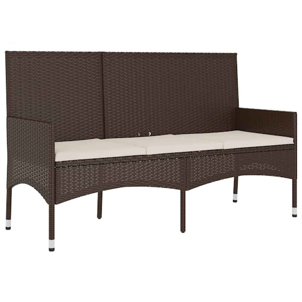 vidaXL Loungegrupp för trädgården med dynor 4 delar konstrotting brun Brun