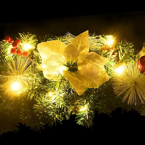 vidaXL Julgirlang med LED-lampor grön 2,7 m PVC Grön