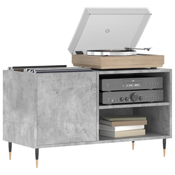 vidaXL Stereobänk betonggrå 85x38x48 cm konstruerat trä Grå