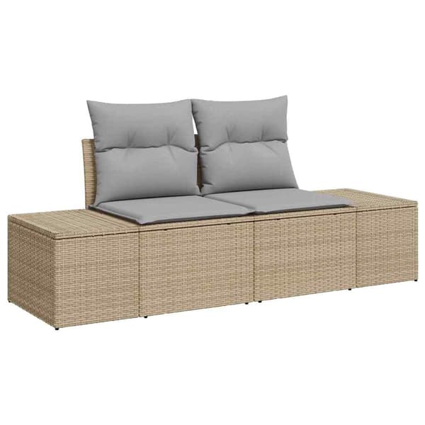 vidaXL Trädgårdsoffset Beige Poly rattan Beige