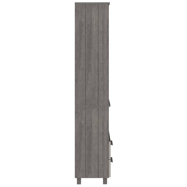 vidaXL Högskåp HAMAR ljusgrå 60x35x180 cm massiv furu grå