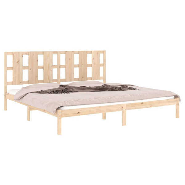 vidaXL Sängram massivt trä 200x200 cm Brun