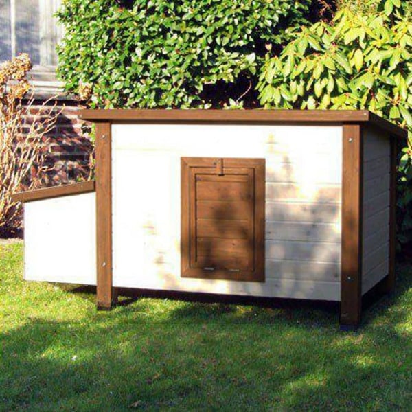 @Pet Hönshus 136x74,5x75 cm trä vit och brun Brun