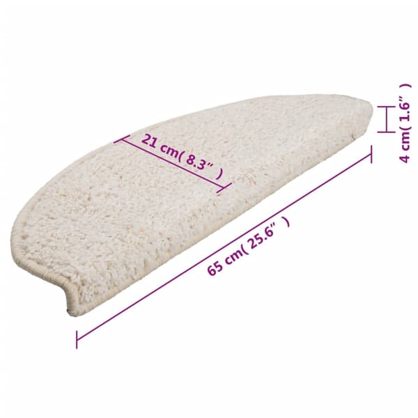 vidaXL Trappstegsmattor 10 st 65x25 cm vit Vit