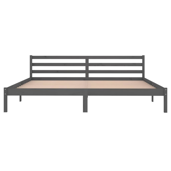 vidaXL Sängram massiv furu 200x200 cm grå grå