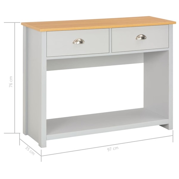 vidaXL Konsolbord grå 97x35x76 cm grå