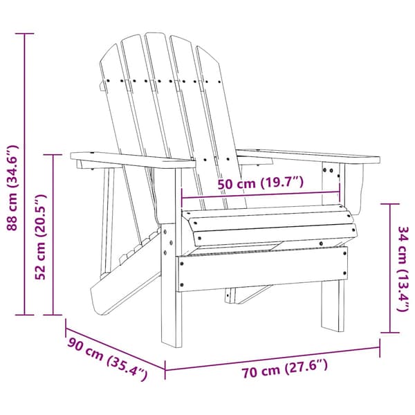 vidaXL Adirondackstol massivt granträ Brun