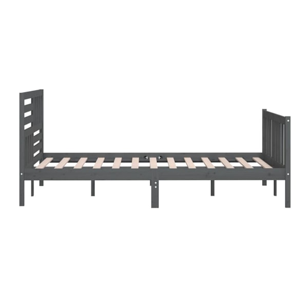 vidaXL Sängram grå massivt trä 200x200 cm Grå