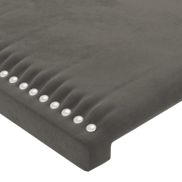 vidaXL Sängram med huvudgavel mörkgrå 180x200 cm sammet Grå