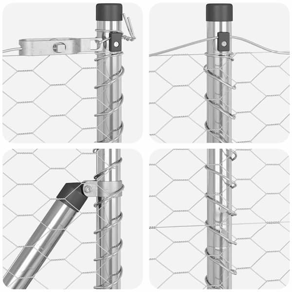 vidaXL Markfixerat Svetsat Stängsel 100 x 1,2 m (B x H) Silver