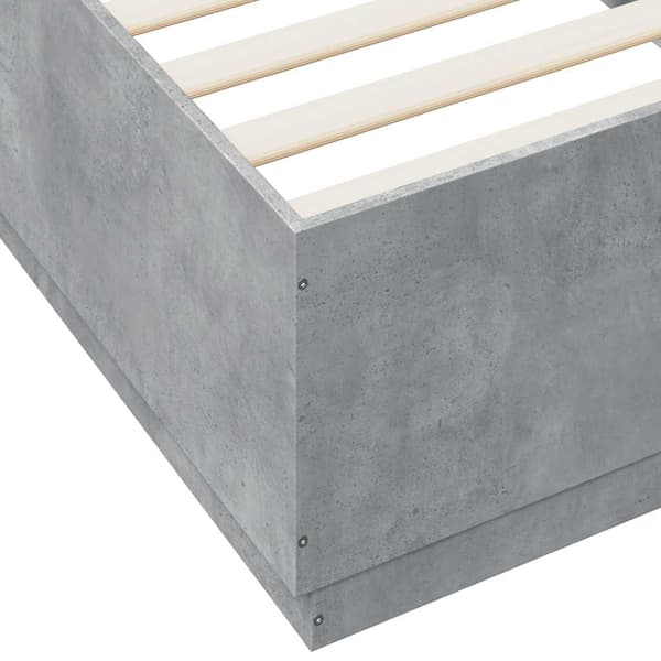 vidaXL Sängram betonggrå 100x200 cm konstruerad trä Grå