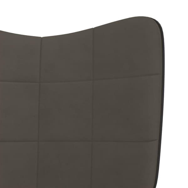 vidaXL Gungstol mörkgrå sammet och PVC grå