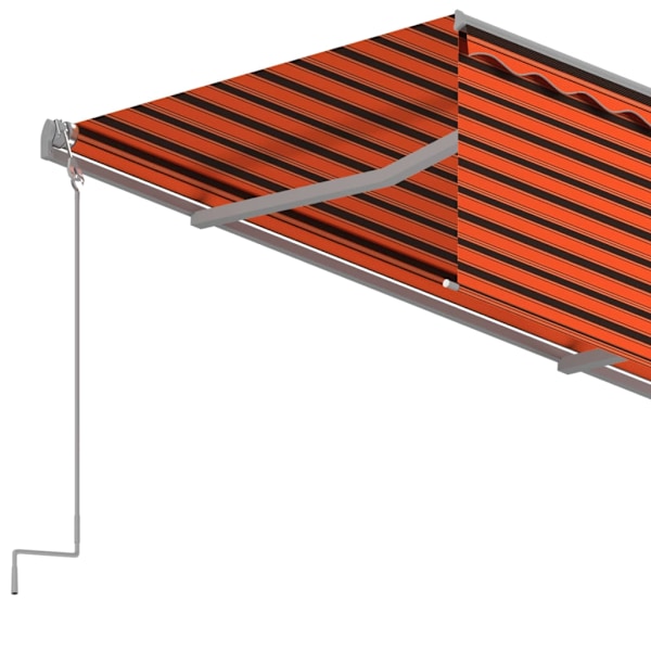 vidaXL Automatisk infällbar markis med rullgardin 4x3 m orange/brun Orange