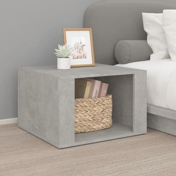 vidaXL Sängbord grå 57x55x36 cm konstruerat trä Grå