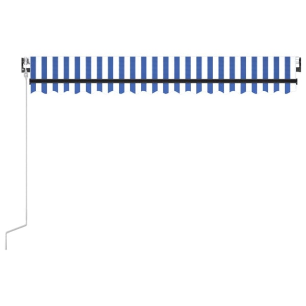 vidaXL Automatisk markis 400x350 cm blå och vit Blå