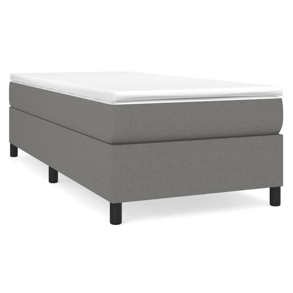 vidaXL Ramsäng med madrass mörkgrå 90x200 cm tyg Grå