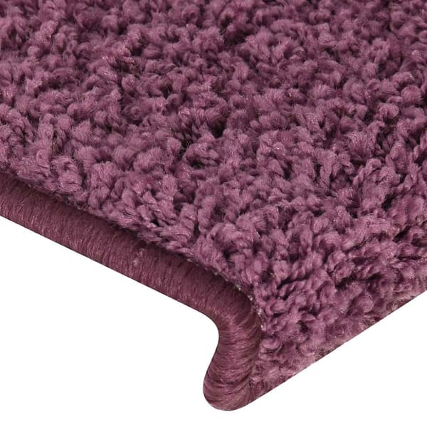 vidaXL Trappmattor 15 st 65x21x4 cm mörklila rektangulär kant Lila