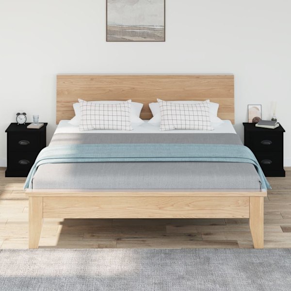 vidaXL Sängbord 2 st svart 39x39x47,5 cm konstruerat trä Svart