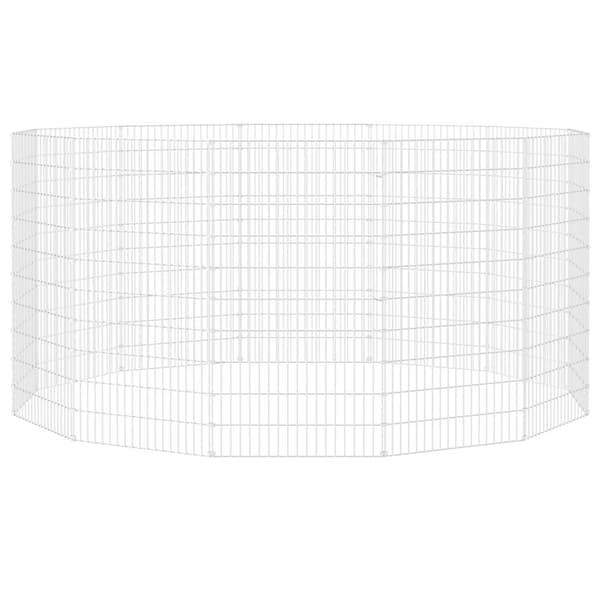 vidaXL Kaninhage 12 paneler 54x100 cm galvaniserat järn Silver