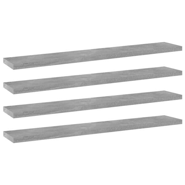 vidaXL Hyllplan 4 st betonggrå 60x10x1,5 cm konstruerat trä grå