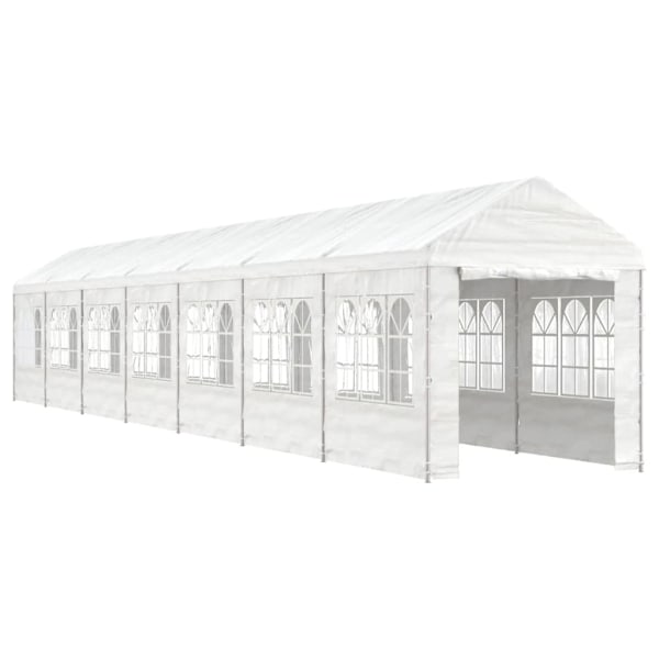 vidaXL Paviljong med tak vit 15,61x2,28x2,69 m polyeten Vit