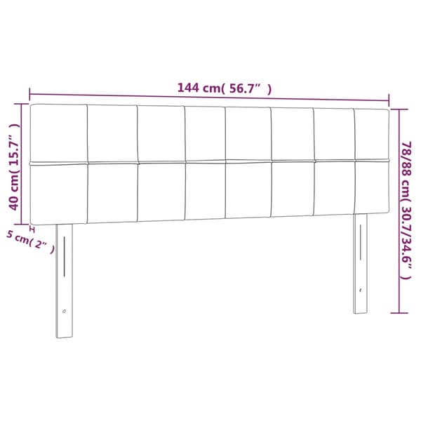 vidaXL Huvudgavlar 2 st mörkgrå 72x5x78/88 cm sammet Grå