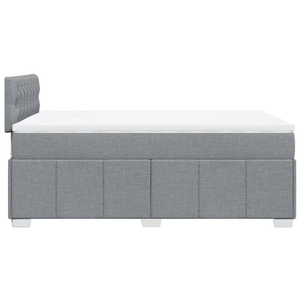 vidaXL Ramsäng med madrass ljusgrå 120x200 cm tyg Grå