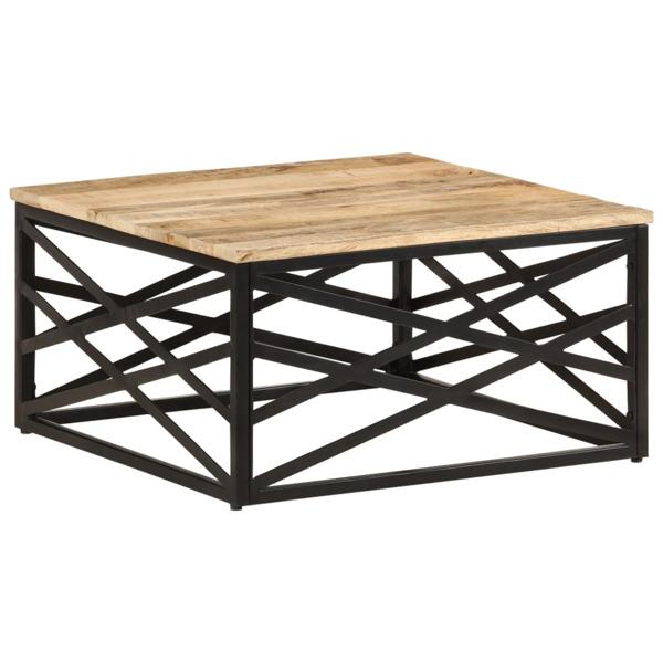 vidaXL Soffbord 68x68x35 cm massivt mangoträ Brun