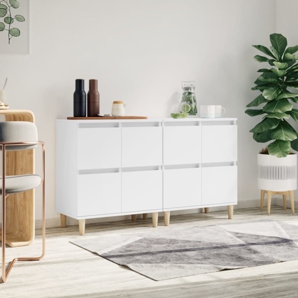 vidaXL Skänk 2 st vit 60x35x70 cm konstruerat trä Vit