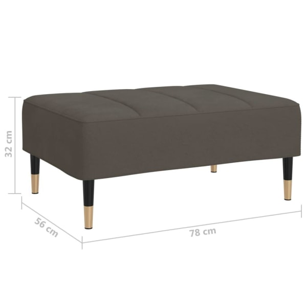 vidaXL Fotpall mörkgrå 78x56x32 cm sammet grå