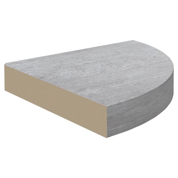 vidaXL Svävande hörnhylla betonggrå 25x25x3,8 cm MDF grå