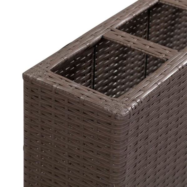 vidaXL Odlingslåda med 4 krukor upphöjd 80x22x79 cm konstrotting brun Brun