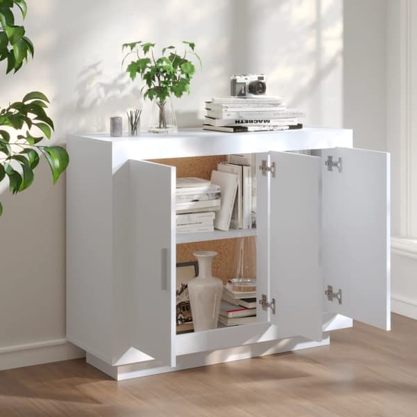 vidaXL Skåp vit 92x35x75 cm konstruerat trä Vit