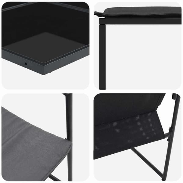 vidaXL Trädgårdsmöbelset 13 pcs Svart Stål Svart