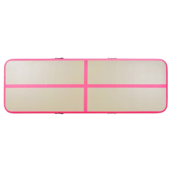 vidaXL Uppblåsbar gymnastikmatta med pump 300x100x10 cm PVC rosa Rosa