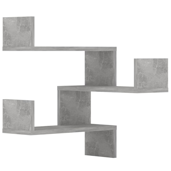 vidaXL Vägghyllor hörn 2 st betonggrå 40x40x50 cm konstruerat trä grå