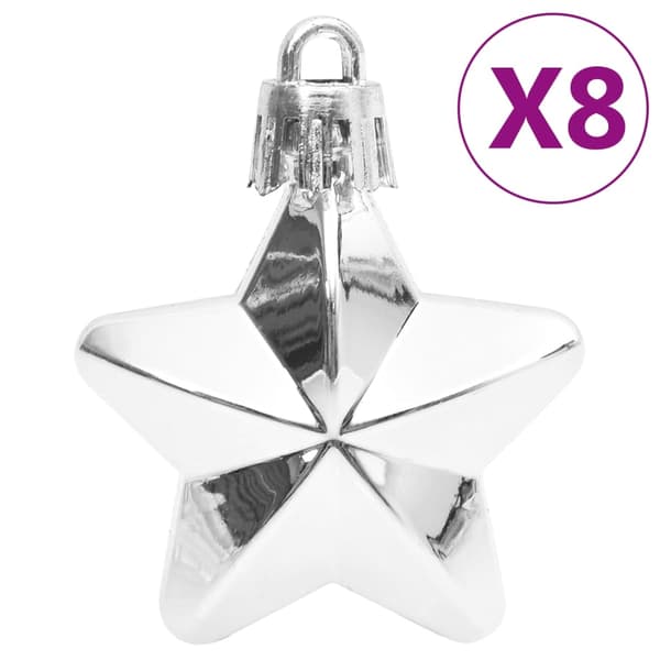 vidaXL Julgranskulor 111 delar silver polystyren Silver