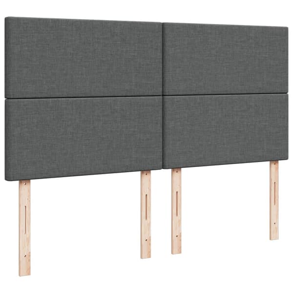vidaXL Ramsäng med madrass mörkgrå 200x200 cm tyg Grå