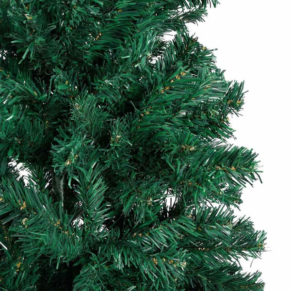 vidaXL Belyst plastgran med kulor grön 150 cm PVC Grön