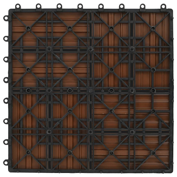 vidaXL Trall 22 st 30x30 cm 2 kvm WPC brun Brun