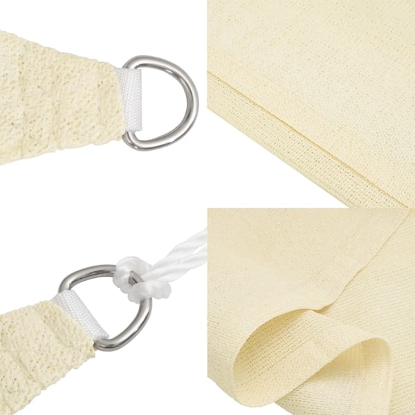 vidaXL Solskärmssegel HDPE trekantigt 3,6 x m gräddvitt Creme