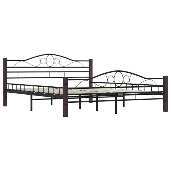 vidaXL Sängram utan madrass med huvudgavel svart 160x200 cm metall Svart