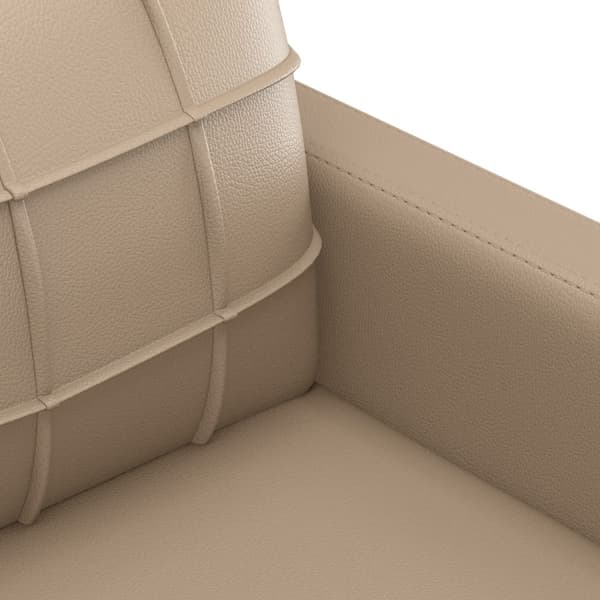 vidaXL Soffgrupp med dynor 2 delar cappuccino konstläder Brun