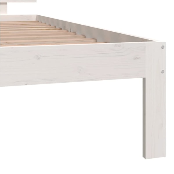 vidaXL Sängram vit massiv furu 100x200 cm Vit