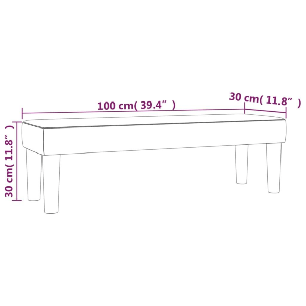 vidaXL Bänk svart 100x30x30 cm tyg Svart