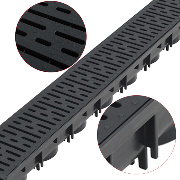 vidaXL Markrännor 6 st plast 6 m
