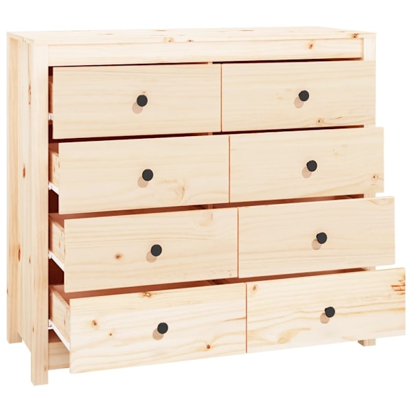 vidaXL Sidoskåp 100x40x90 cm massiv furu Brun