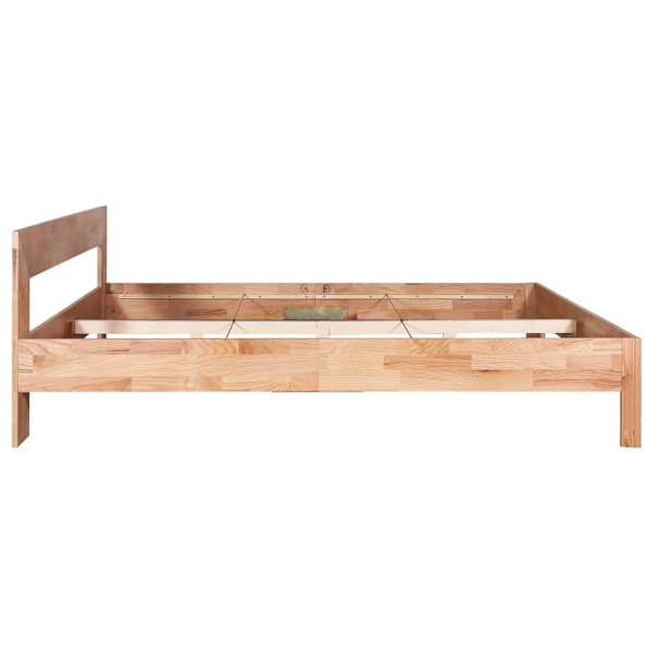 vidaXL Sängram massiv ek 160x200 cm Brun