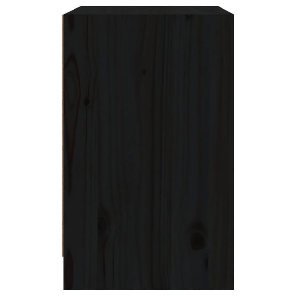 vidaXL Sängbord svart 40x31x50 cm massiv furu Svart